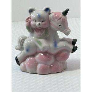 Vintage Teddy Bear Riding A Unicorn Made In‎ China